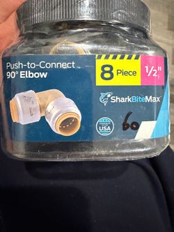 SHARK BITE MAX- 1/2” 90*ELBOW. 8-PACK.