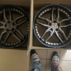 20x8.5 Bronze And Black  Brushed Rims 