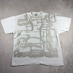 Vintage 1990s MC Escher Style T Shirt Men’s XL white All over Print #10A