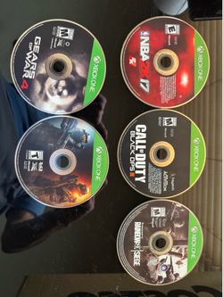Xbox One Games (NBA 2k17, Rainbow Six Siege, COD Black Ops III,  Gears of War 4, Halo 5 Guardians