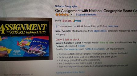 NEW sealed package On Assignment with National Geographic game