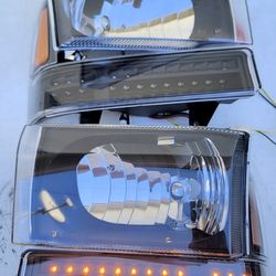 99-04 Ford F250 F350 F450 F550 Super Duty LED DRL Headlights Luces Micas Calaveras Faros Faroles Focos Headlamps