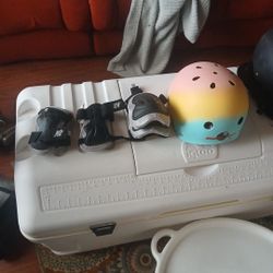 Helmet And Knee Pads Wrist Pads And Elbow Pads