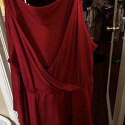 New 4x Red Dressy Spaghetti Strapped Shirt Women’s 