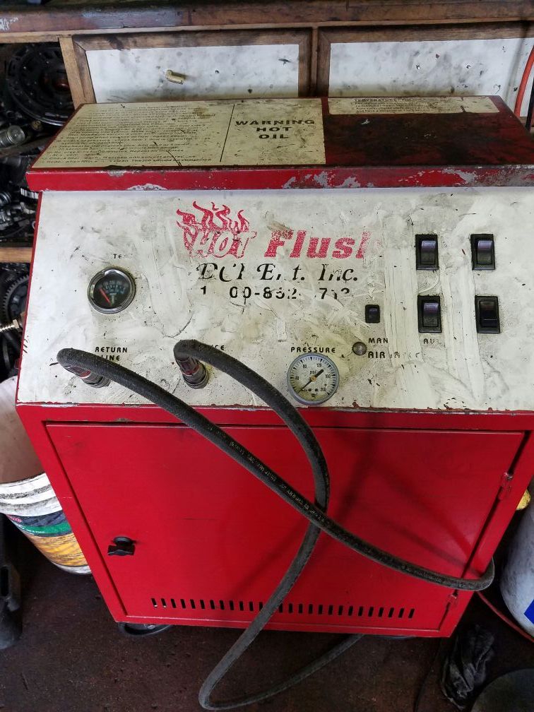 Hot flush transmission flusher machine!