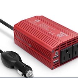 300 Watt Power Inverters DC 12V to 110V AC Car Plug Inverter with 4.2A Dual USB