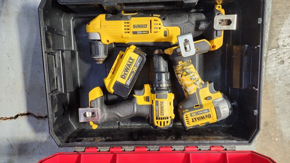 3 DeWalt Drills, Battery And Case