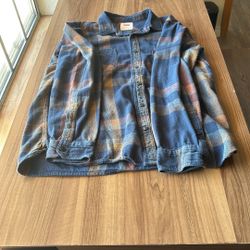 Plaid Dress Shirt Long Sleeve Size L