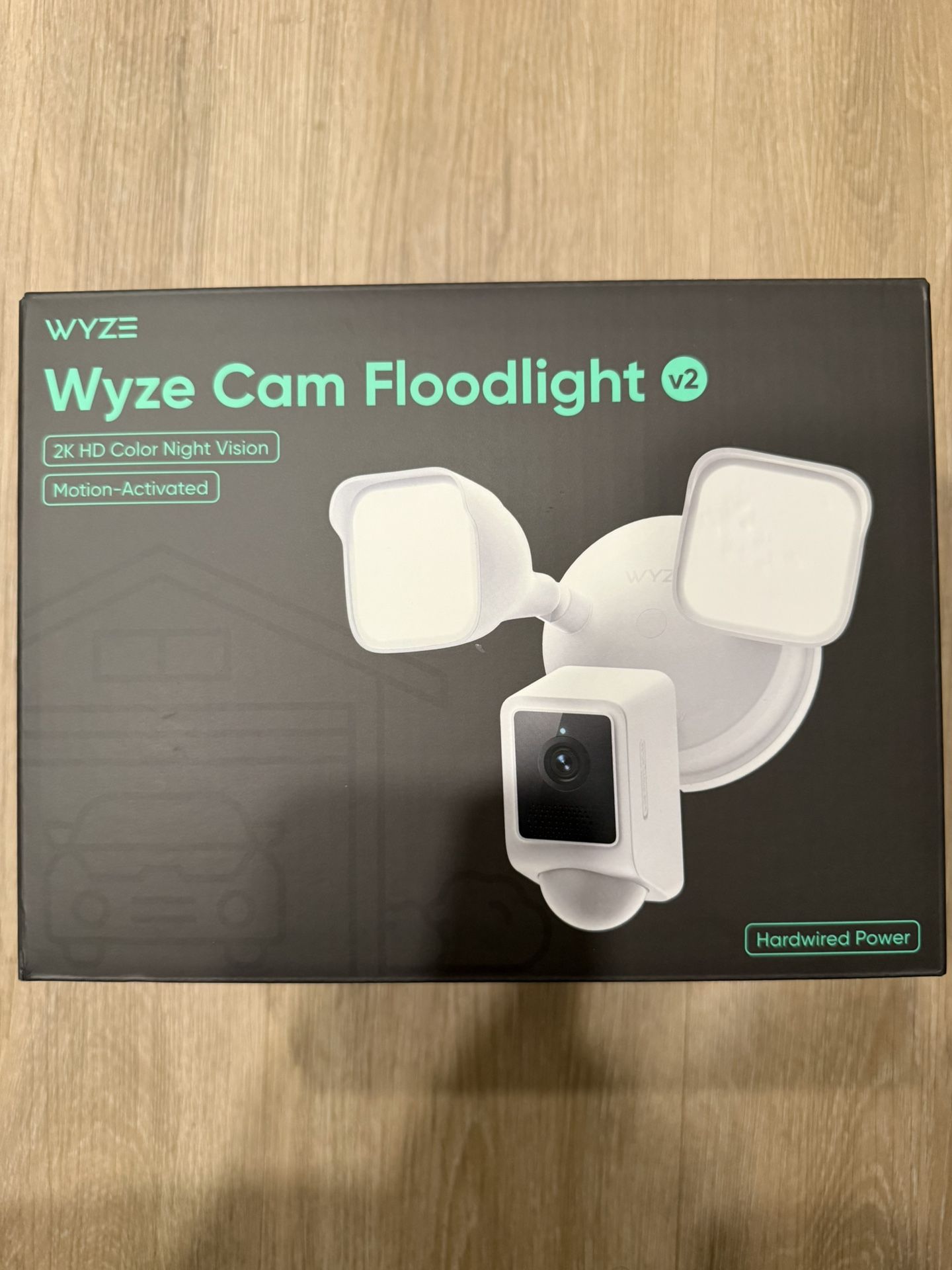 WYZE Floodlight Camera v2, Security Camera Outdoor, 2K HD with Color Night Vision, 2800-Lumen LEDs, 160° Wide View, 105dB Siren, Works with Alexa & Go