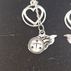 Tennessee Titans NFL Football LogoArt .925 Silver Dangle Earings