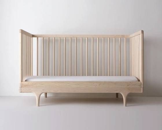 KALON CRIB w/ Toddler Bed Conversion Kit - Solid Ash