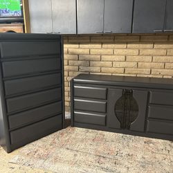 Dark Gray Dresser Set