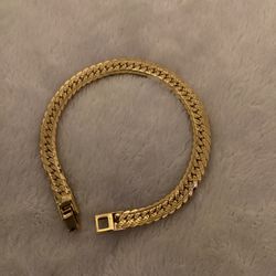 7” Gold Plated Designed Herringbone Bracelet 