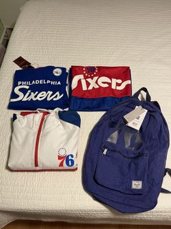 Sixers Pullover Jacket, Jersey, V-neck Jersey And Backpack
