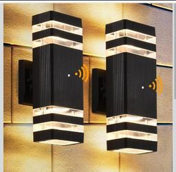 Dusk to Dawn Outdoor Wall Lights 2 Pack, 3000K Warm White Exterior Lighting Fixtures, Up and Down Porch Lights Outdoor Wall, Waterproof Outside Lights