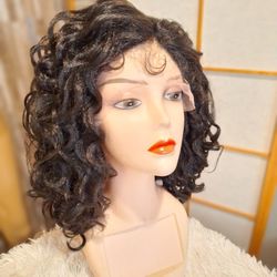 Human Hair Blend Lace Front Wig 