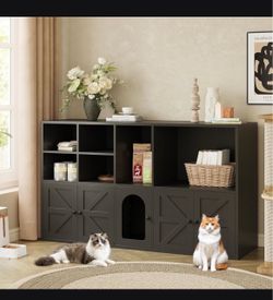 Double Kitten Litter box furniture