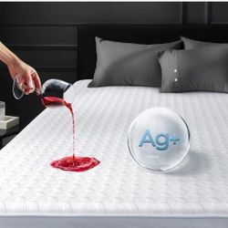 Premium Waterproof Queen Mattress Protector Made From Silver-infused Bamboo Rayon For Better Health, Odor-free Hypoallergenic Mattress Cover Queen Siz