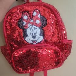 Disney Minnie Mouse Red Sequin Full Size Backpack with Padded Straps - LOOK! How COOL Is THIS?!!!! Absolutely Beautifu