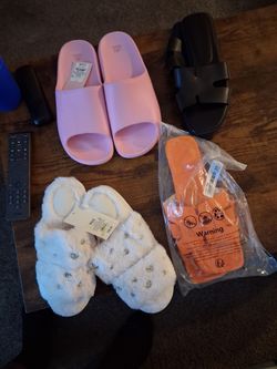 Lady's house shoes size 5 6 sandals 7 and 9