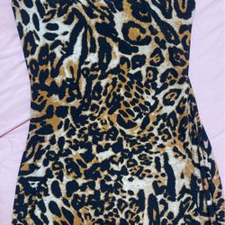cheetah dress with side slit  