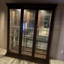 🤎 Gorgeous & Great Condition Wood/Glass China Display Case w/ Lights