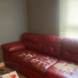 Red Couch - Tears In Comfort seats repairable