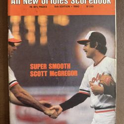  Baltimore Orioles 1980 Scorebook MAGAZINE SCOTT MCGREGOR