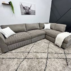Grey Sectional Recliner Couch - Free Delivery