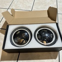 LED Headlights with Halo for Jeep Wrangler JK