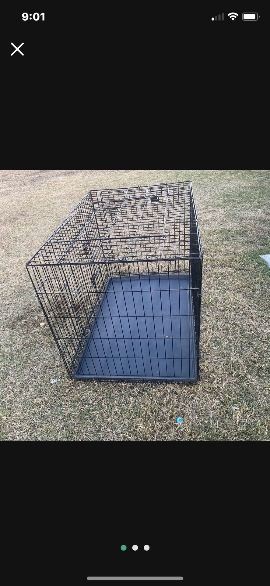 Large Metal Folding Collapsible Dog Cage With Tray