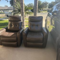 2 Electric Recliner Leather Chair