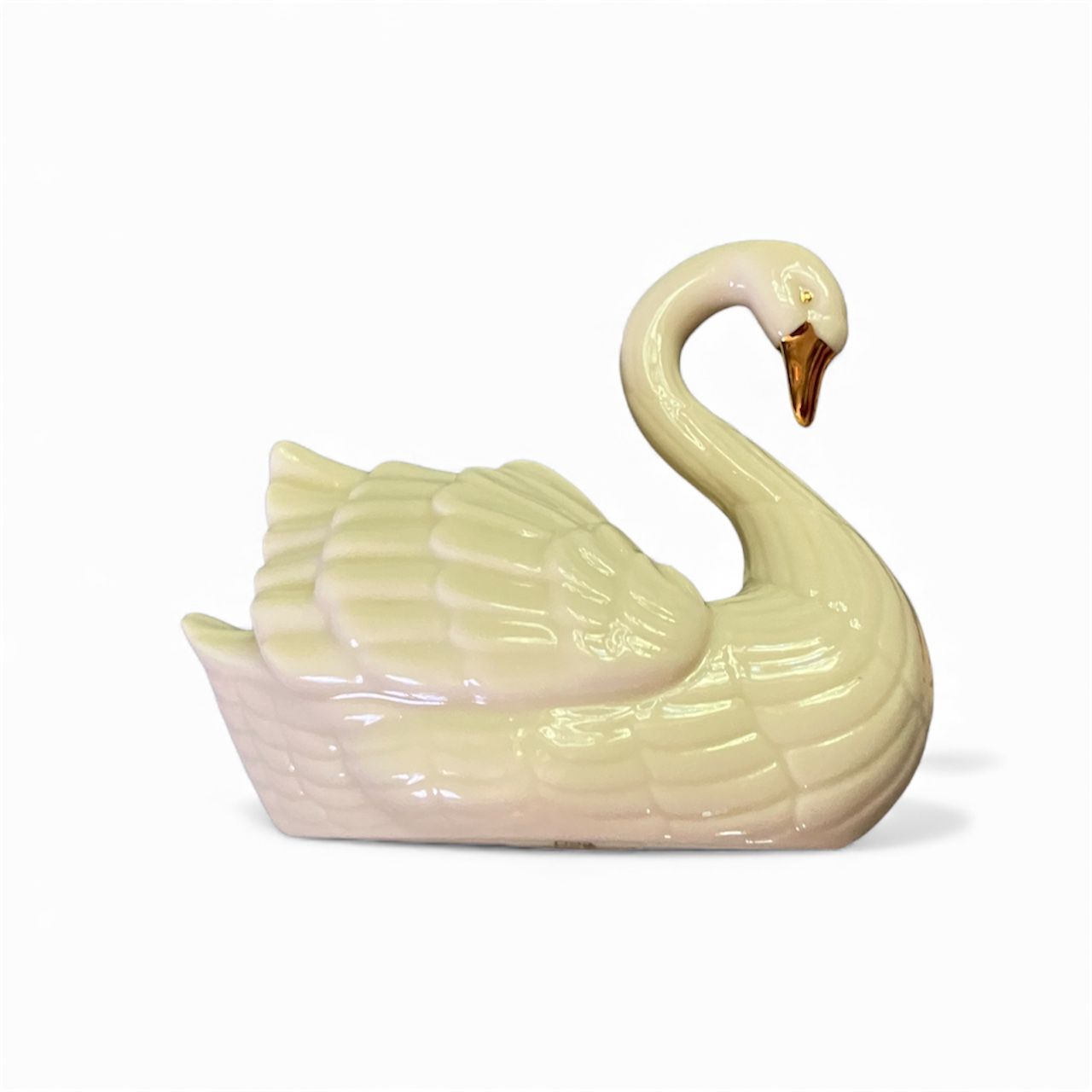 Vintage Lenox Swan Figurine: Wedding Cake Topper with 24K Gold Accents