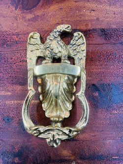 VTG Solid Brass American Eagle Heavy Duty Door Knocker 