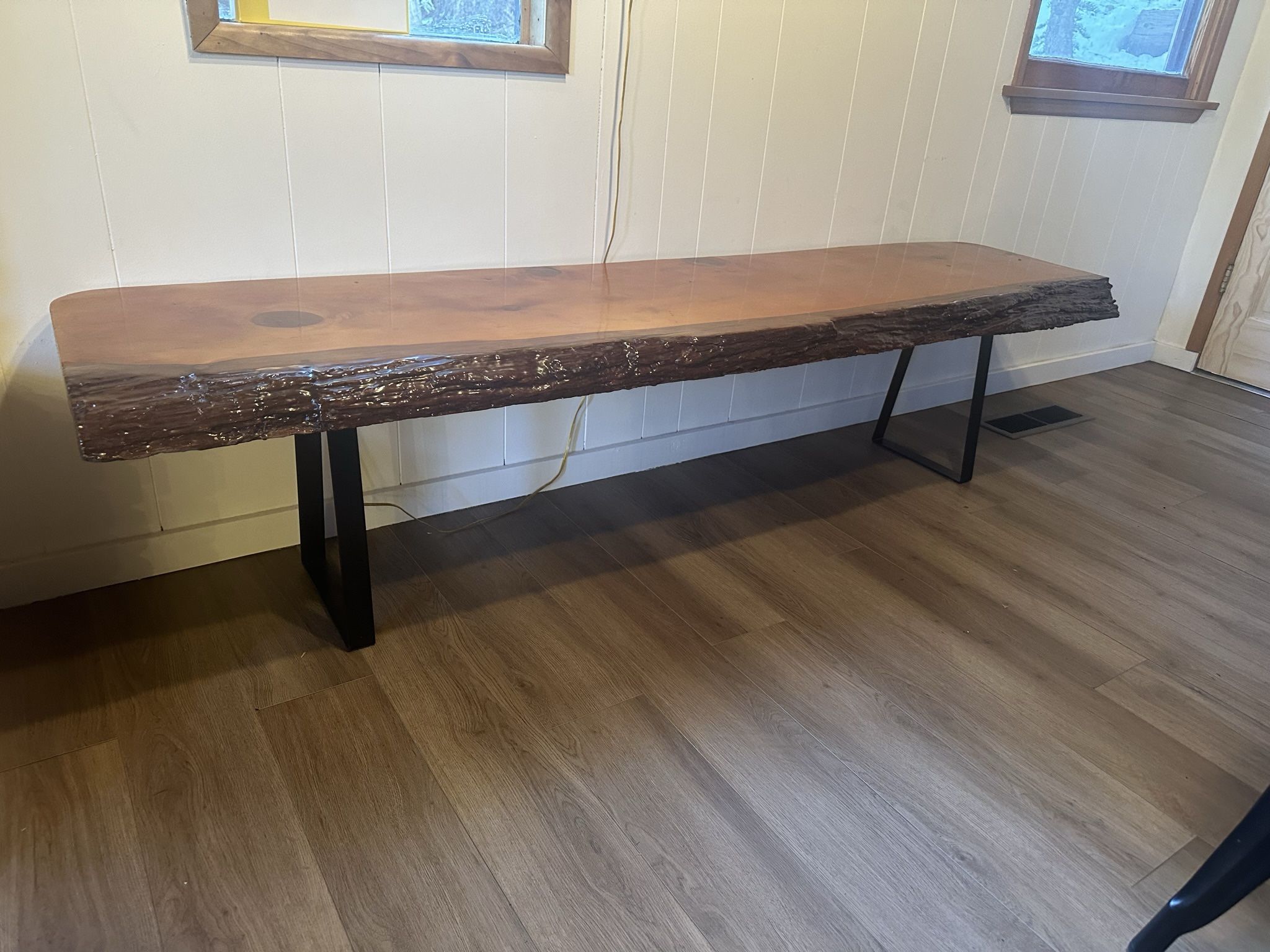 Live Edge Solid Wood Bench / Console Table – Handcrafted – Modern Rusti