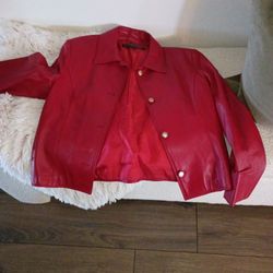 Italian Leather Red Jacket 