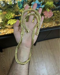 14k oro laminado cadena y manilla