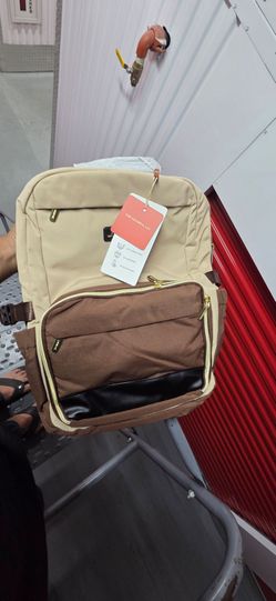 Two-Tone Backpack with Gold Zippers
