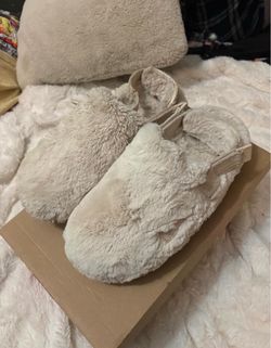 Fuzzy Faux Fur Slip-On Clogs