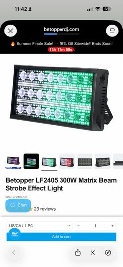Set of 4 Betopper LF2405 300W Matrix Beam Strobe Effect Light