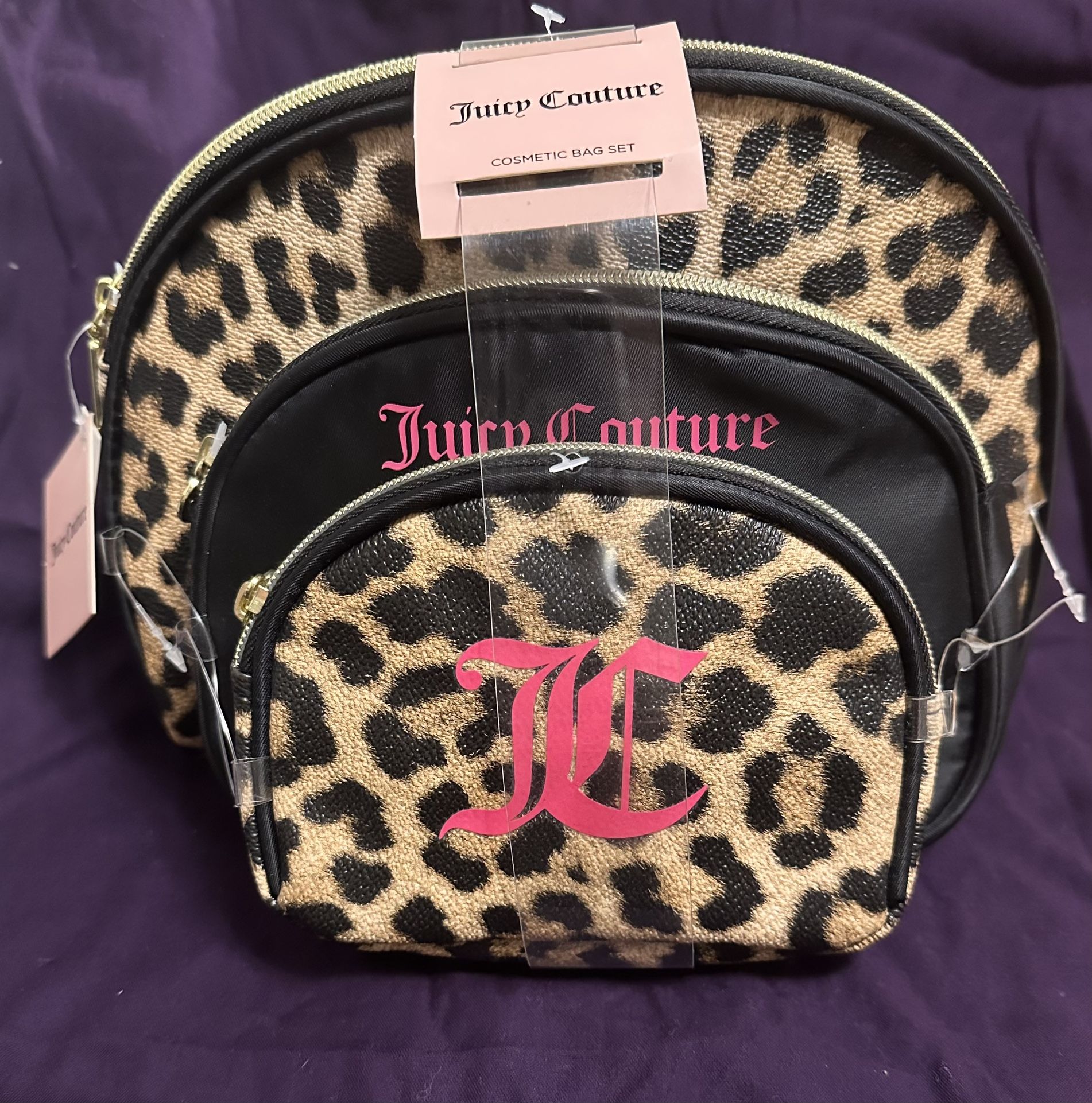 Juicy Couture cosmetic / makeup bag 3Pc set