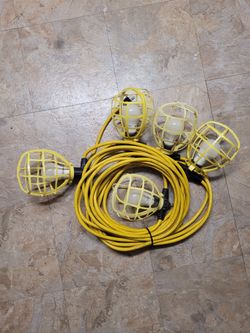 Husky 50 ft 5-socket String Caged Work Lights
