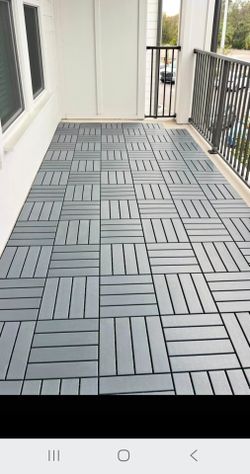 34 Gray Interlocking Composite Deck Tiles