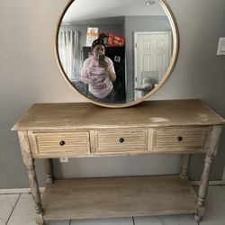 46long And 32 Tall 3 Drawers Mirror And Table 