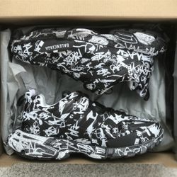 Graffiti Black And White Balenciaga Track Runners All Sizes