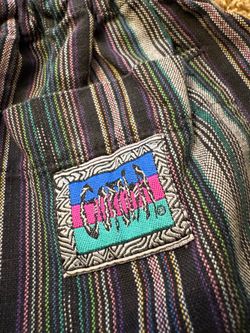 Vintage 90s Gotcha Striped Cotton Elastic Waist Casual Pants Size 32