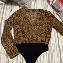 Boohoo Bodysuit, Cheetah Print, US 6