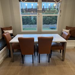 Beautiful White Kitchen Table And 4 Chairs 