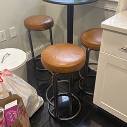 West Elm Cora Leather Counter Stools