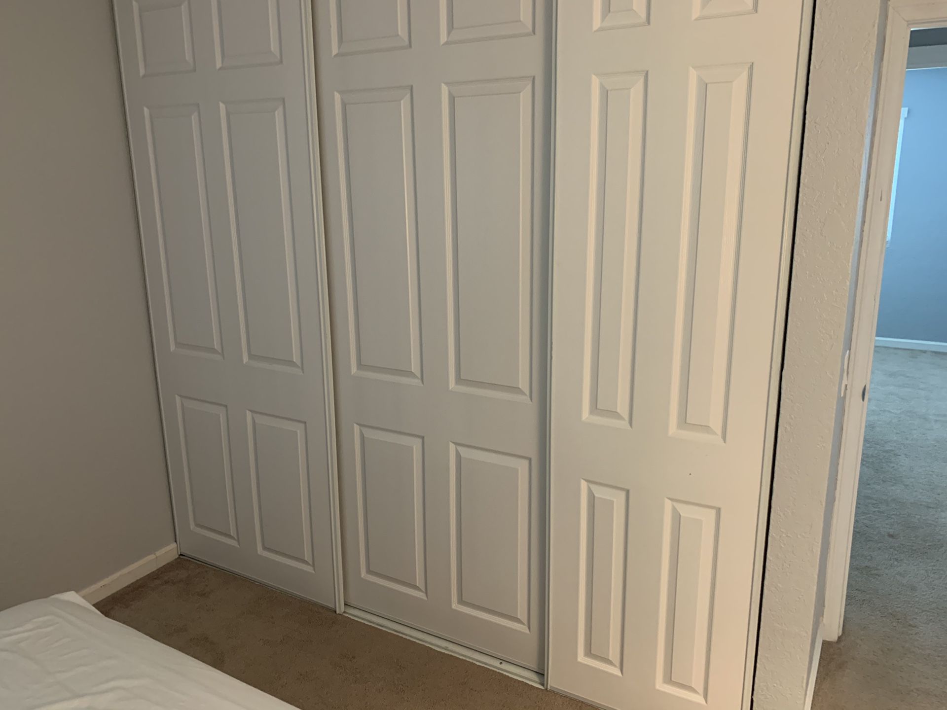 White Sliding Closet Doors 96” Tall